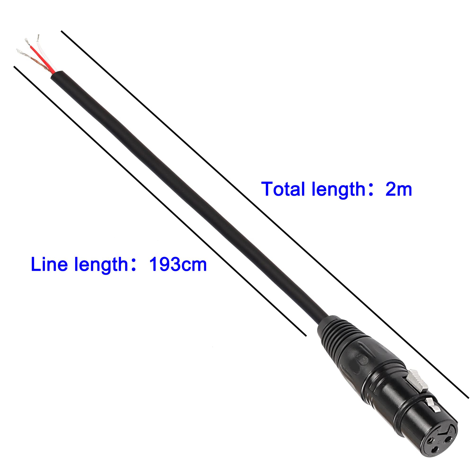 MACHSWON XLR Cable 2M - Male-to-Male, 3-Pin, Black - Ideal for Microphone Electric Guitar, Amplifier, Mixer, Speaker - Outdoor Use - Image 3