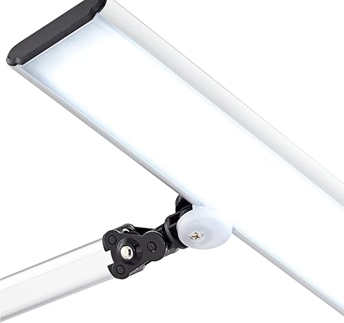 Miniatura 3 de 360 Lighting Flynn - Moderna lámpara de escritorio con puerto de carga USB y base de teléfono LED de 25 pulgadas de alto metálico negro y plateado