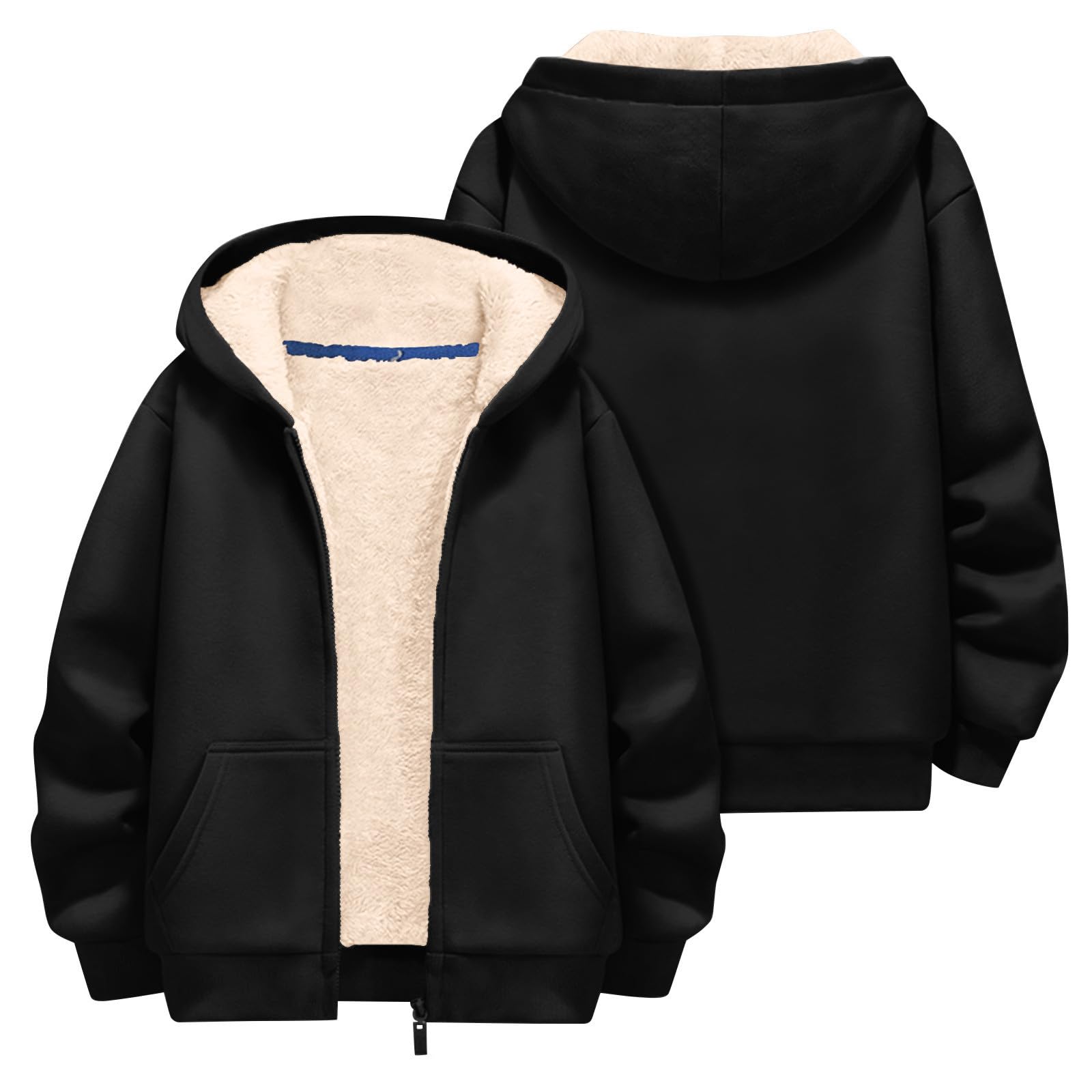 LUCKME Sudadera con Capucha para Niños y Niñas Chaqueta de Forro Polar con Cremallera Completa Color Sólido Sudaderas Cálido de Manga Larga Abrigo Ligero para Otoño e Invierno 1.5-8 años