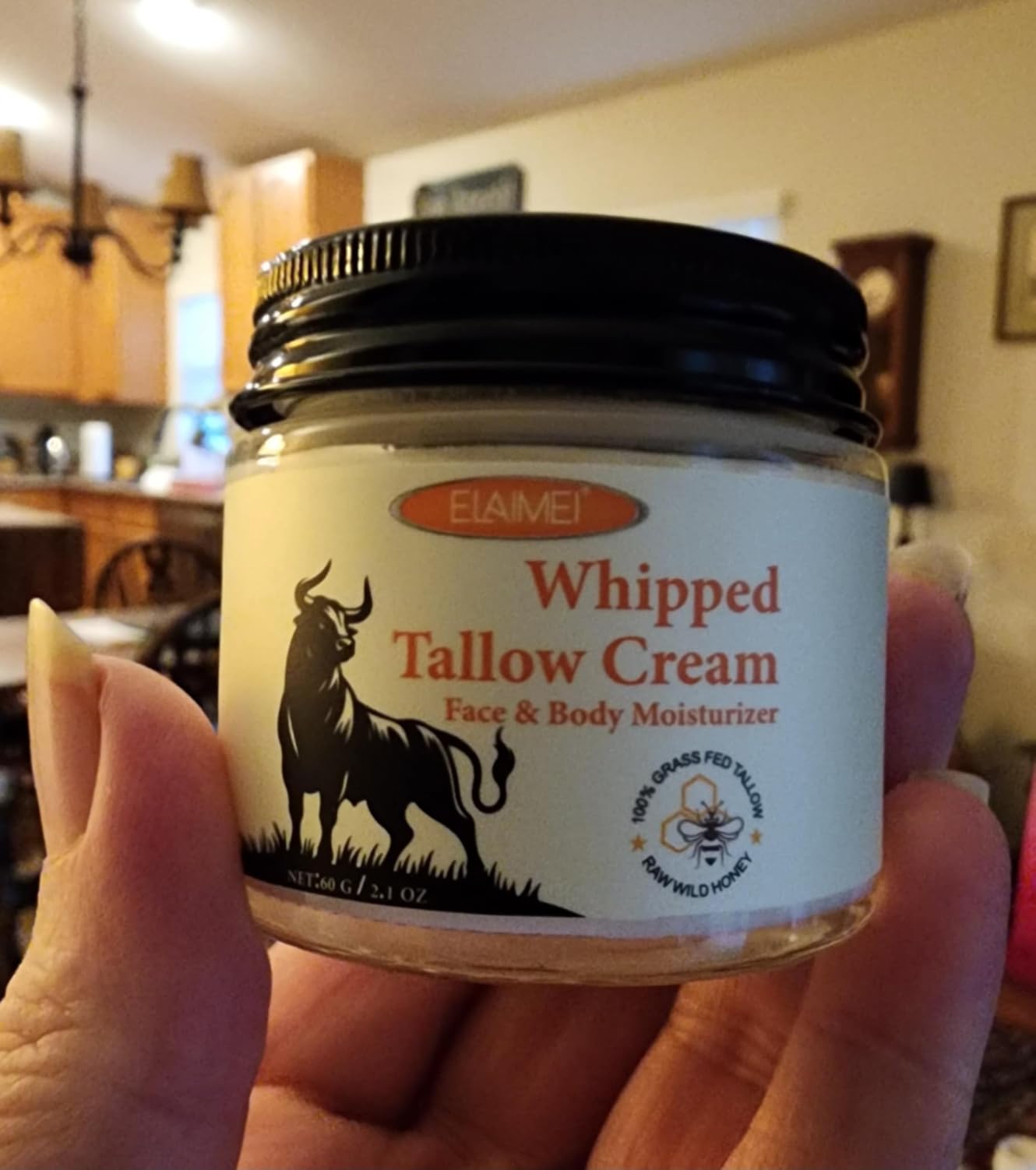 YKJHCSL Beef Tallow for Skin, Beef Tallow Honey Balm, Organic Moisturizer for Face & Body Skin Care, Deeply Nourishes the Skins with Raw Wild Honey, Fast Absorption for Dry & Aging Skin 4 Pack