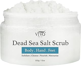 Vivo Per Lei Body Scrub - Exfoliating Body Scrub With Dead Sea Minerals - Sea Salt Foot Scrub - Cellulite Massage Scrub - Moisturizing Exfoliating Scrub Salt - 12.34 Oz