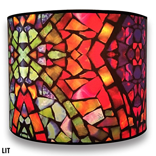 Image of Royal Designs, Inc. Trendy Decorative Handmade Drum Shade, Made in USA, 10in, HBC-8036-10, Multicolor