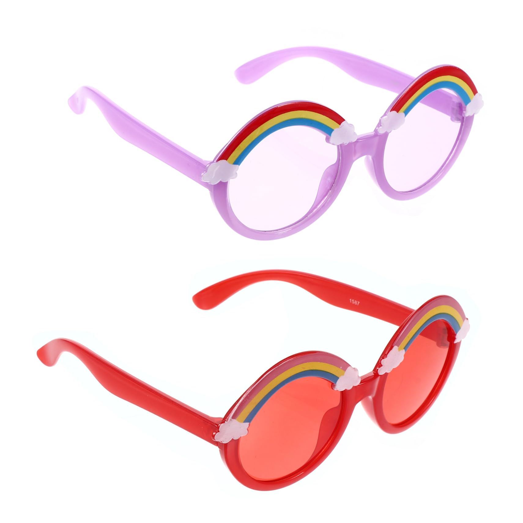 Didiseaon 2 Pairs of Cute Boys and Girls Tinted Eyewear Baby Sunes for Boys and Girls Rainbow Frame and Material