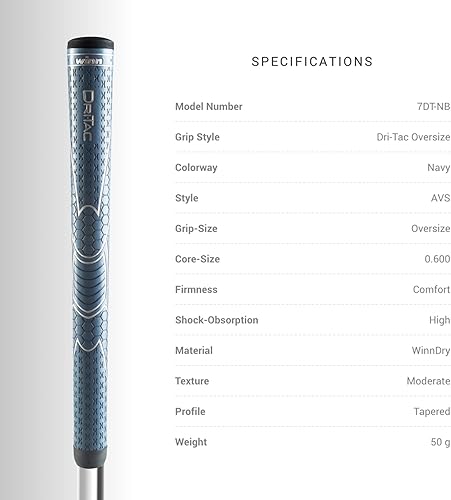 Miniatura 2 de Winn dri-tac Midsize  116inch Azul Marino 13pieza Golf Grip Bundle