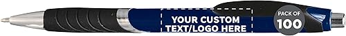 Miniatura 28 de DISCOUNT PROMOS Bolígrafos con agarre de goma, paquete de 50 unidades, texto personalizable, logotipo, bolígrafo de tinta negra con plástico suave