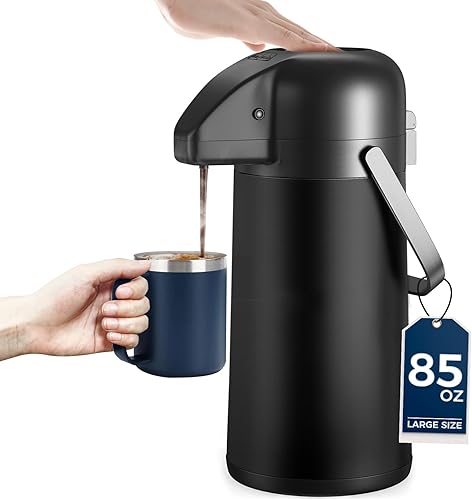 Miniatura 9 de Jarra de café para mantener el calor  Dispensador de café Airpot de 102 onzas  3 L con bomba  Termo de café grande para bebidas calientes, té