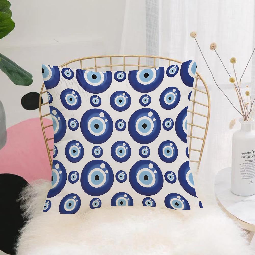 Hyosxw Lucky Blue Glass Pattern. Greek Eyes Seamles - A2 Cushion Cover,Throw Pillow Case Home Decorative For Living Room Bedroom Sofa Chair 18X18 Inch,Lucky Blue Glass Pattern. Greek Eyes Seamless Background,Pillowcase 45X45cm