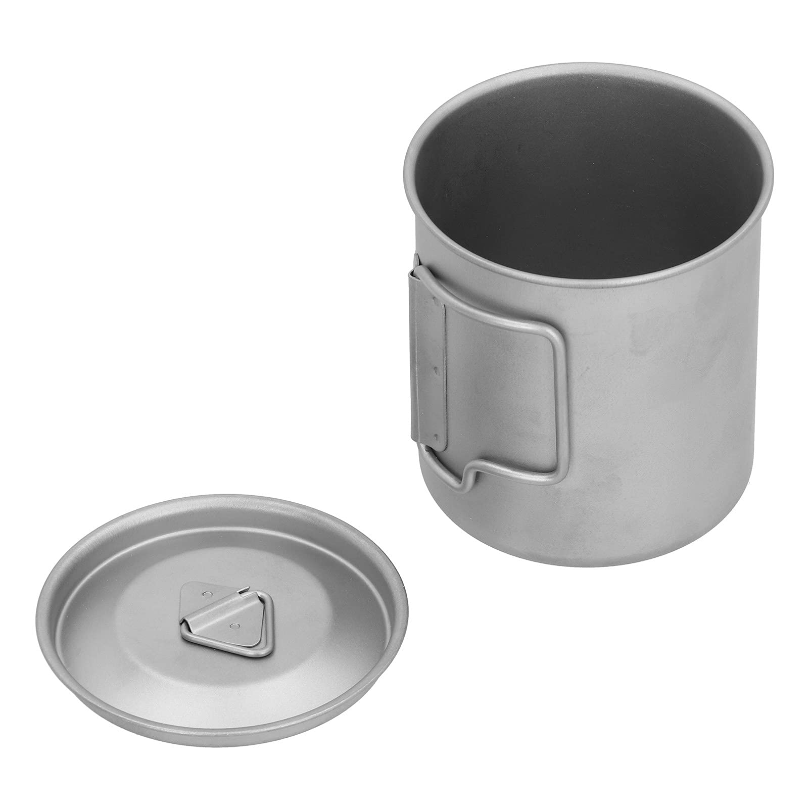 Outdoor-Titanbecher mit Faltbarem Griff, Leichter Campingbecher für Wanderreisen, 1 X Titanbecher (450 ml)