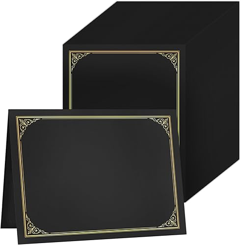 Miniatura 15 de SUNEE Paquete de 10 soportes para certificados azul marino, 250 gsm, para certificados de premio de 8.5 x 11 pulgadas, cubiertas de certificado con