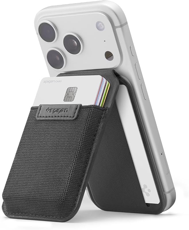 para Cartera MagSafe, Soporte de Trípode Ajustable, Slim Fold MagFit | Tiene capacidad para 12 Tarjetas, Para iPhone 17/16/15/14/13/12, Serie Pixel 11/10, Estuches Magnéticos, Pixelsnap, Plaud Note y Más - Negro