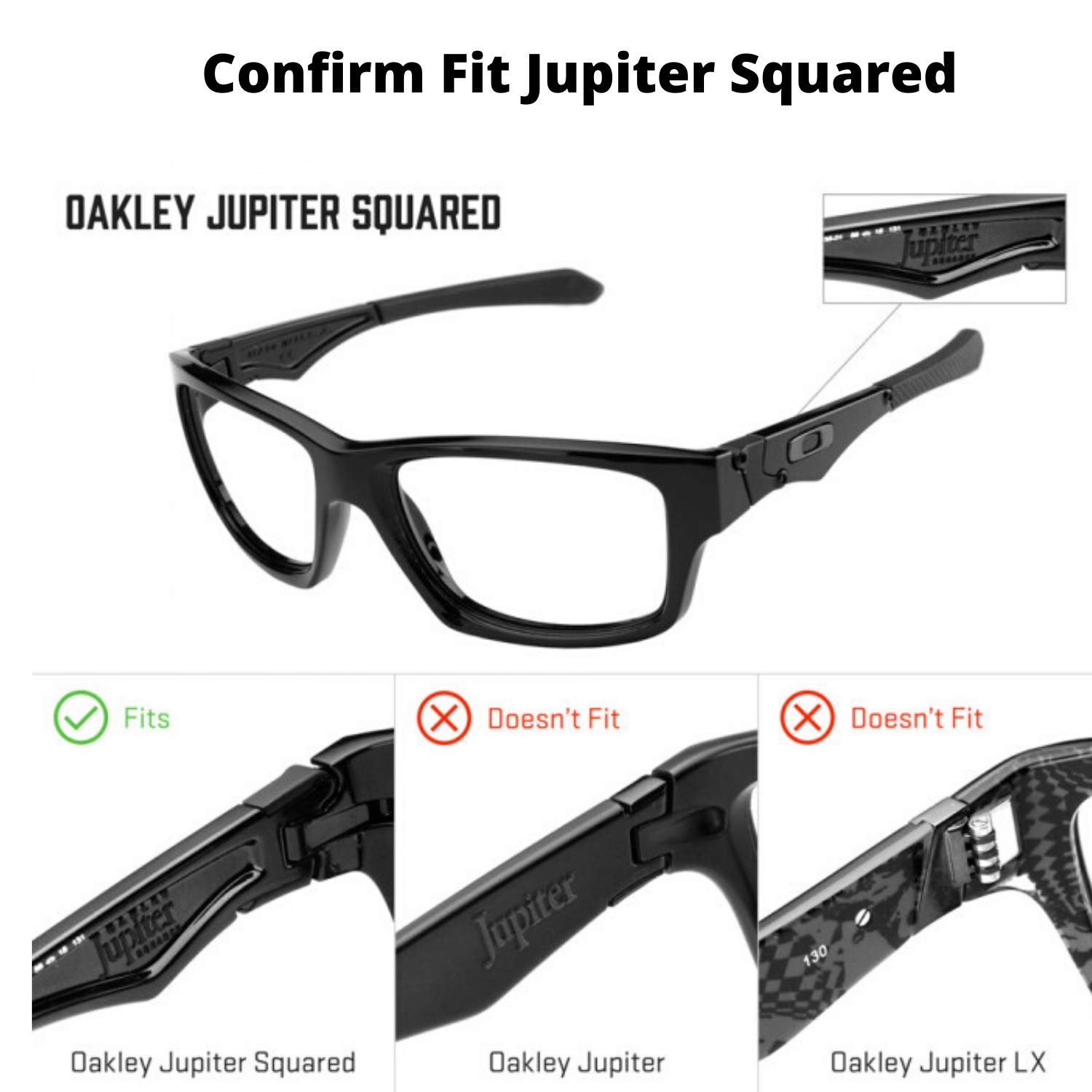 SURE Basic Verres de Rechange Polarisée pour Oakley Jupiter Squared