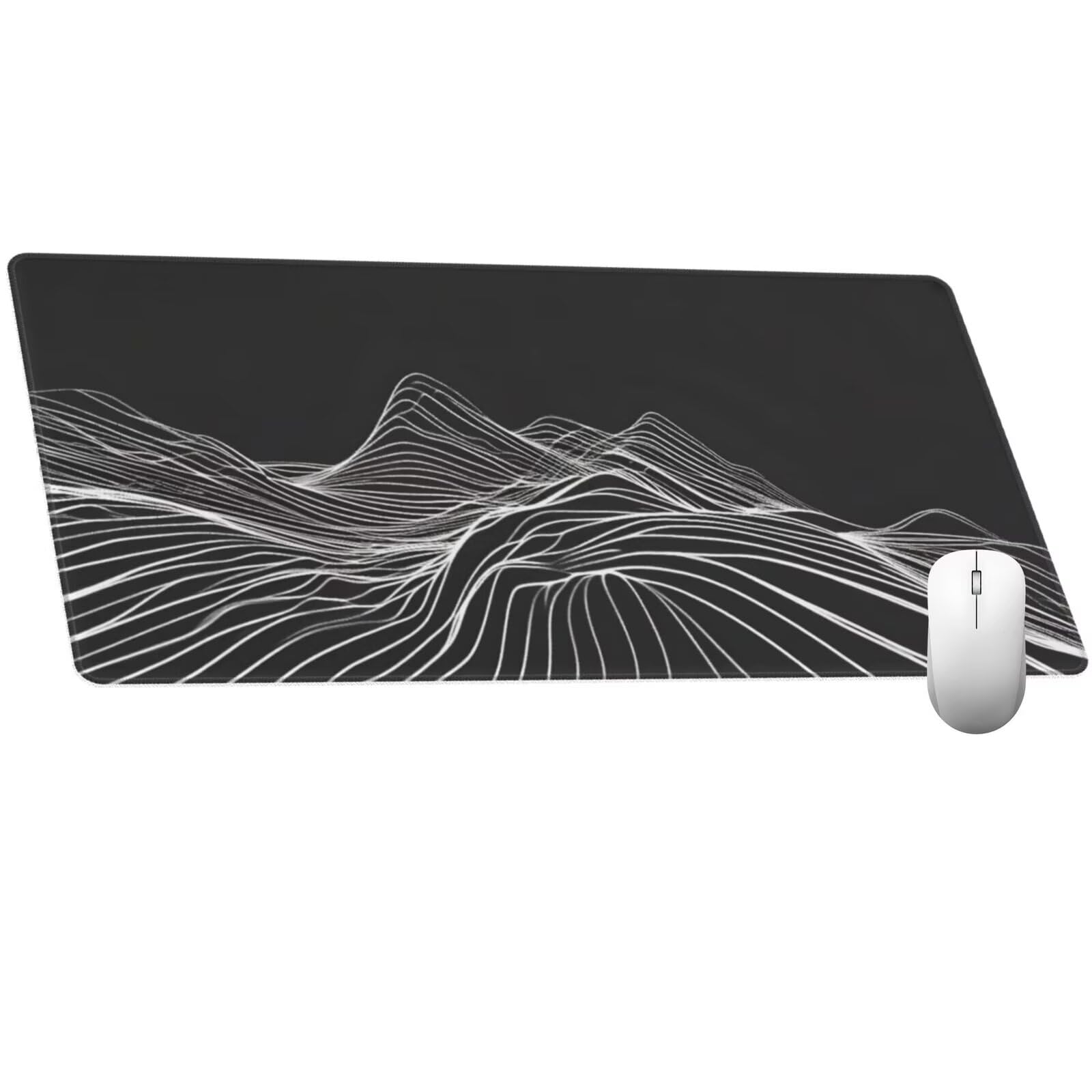 Alfombrilla Ratón Línea Alfombrilla Ratón XXL 1600 x 800 mm, Abstracto Mouse Pad Gaming con Bordes Cosidos, Impermeable Mousepad XXL Base de Goma Antideslizante Duradera, Mouse Pad para Oficina Q712