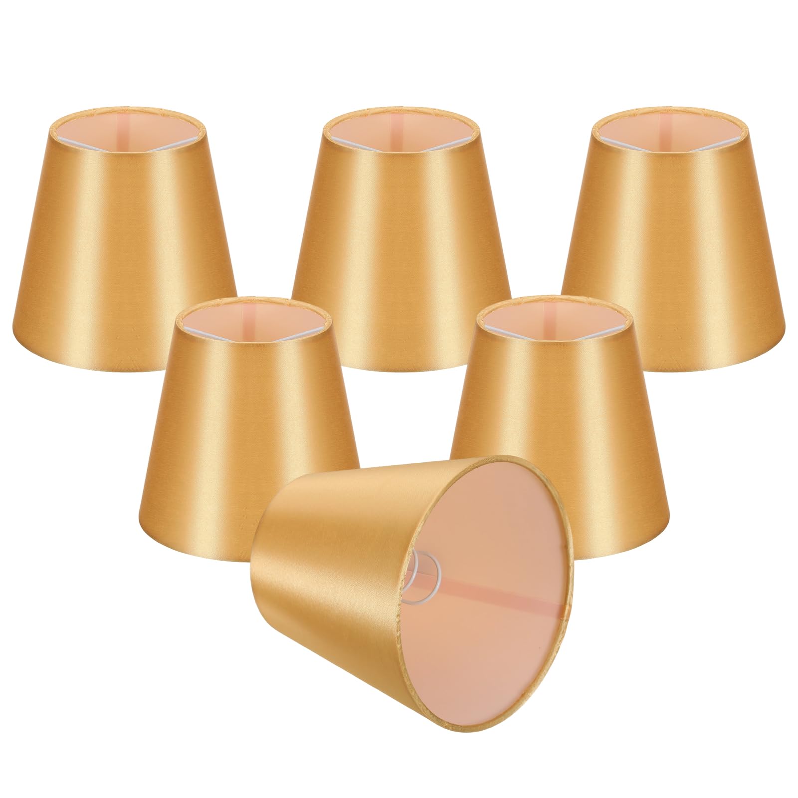 VIAPUICE Empire-Fabric Lamp Shade Set of 6,4"x 6"x 5"-Gold
