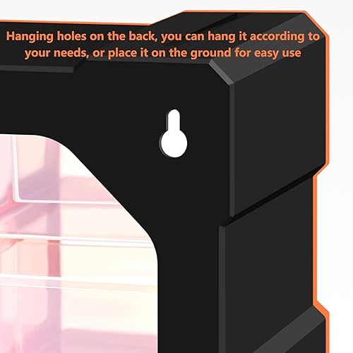 Miniatura 5 de Caja de herramientas de gabinete de almacenamiento de plástico de 60 cajones, piezas de almacenamiento de hardware y gabinete de manualidades,