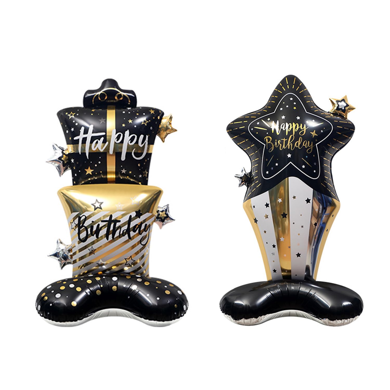 Maxquu Black 2 Pieces Of Birthday Balloons, Vertical Foil Balloons, Creative Decorative Balloons, Party Scene Arrangement.