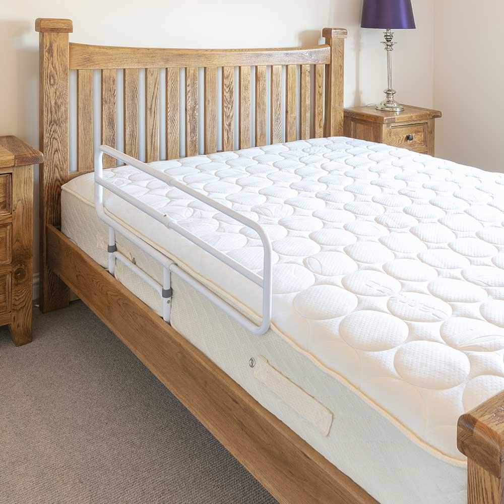 NRS Healthcare P42434 - Barandilla de Cama Plegable y de fácil fijación Blanca, sustituye a la barandilla de Cama Nottingham Nightguard SMSIT-P42434