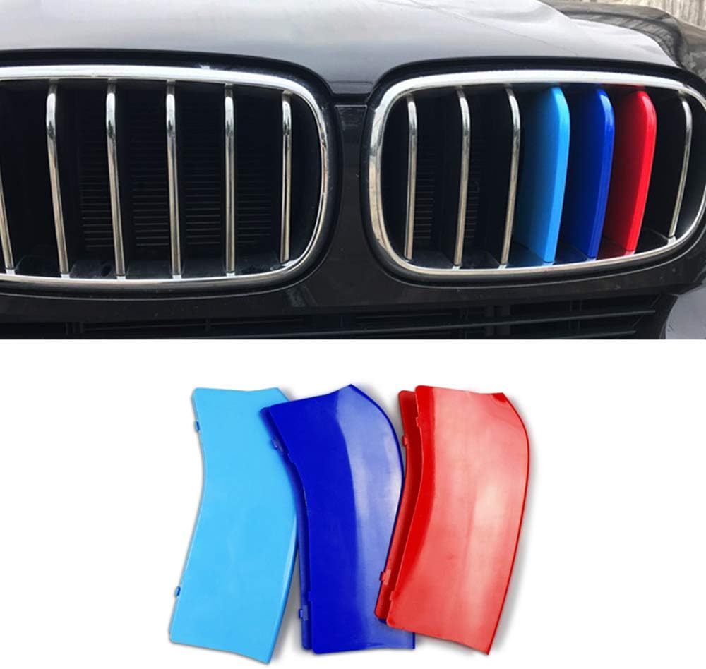KUNGKIC Front Grille Insert Trims Strips Grills Cover Compatible with BMW X6 F16 2017 2018 Sports Style Exterior Decoration Accessories 3 PCS