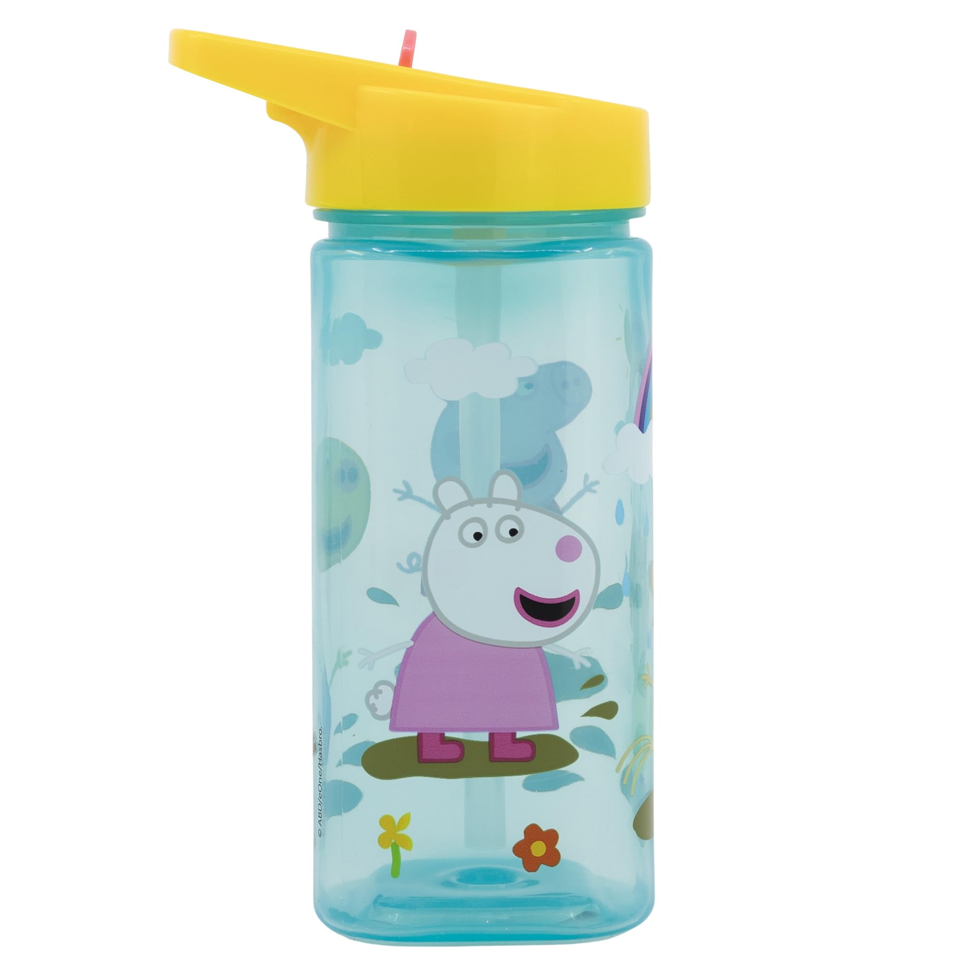 Stor Peppa Pig Trinkflasche Wasserflasche 510 ml eckige Trinkflasche für Schule Freizeit