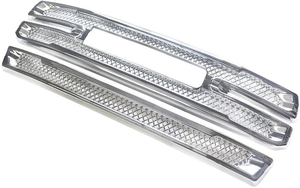 NINTE Grille Covers for 2019 2020 2021 2022 GMC Sierra 1500 SLT Only ABS Chrome Front Bumper Hood Mesh Grill Cover（NOT the Replacement）