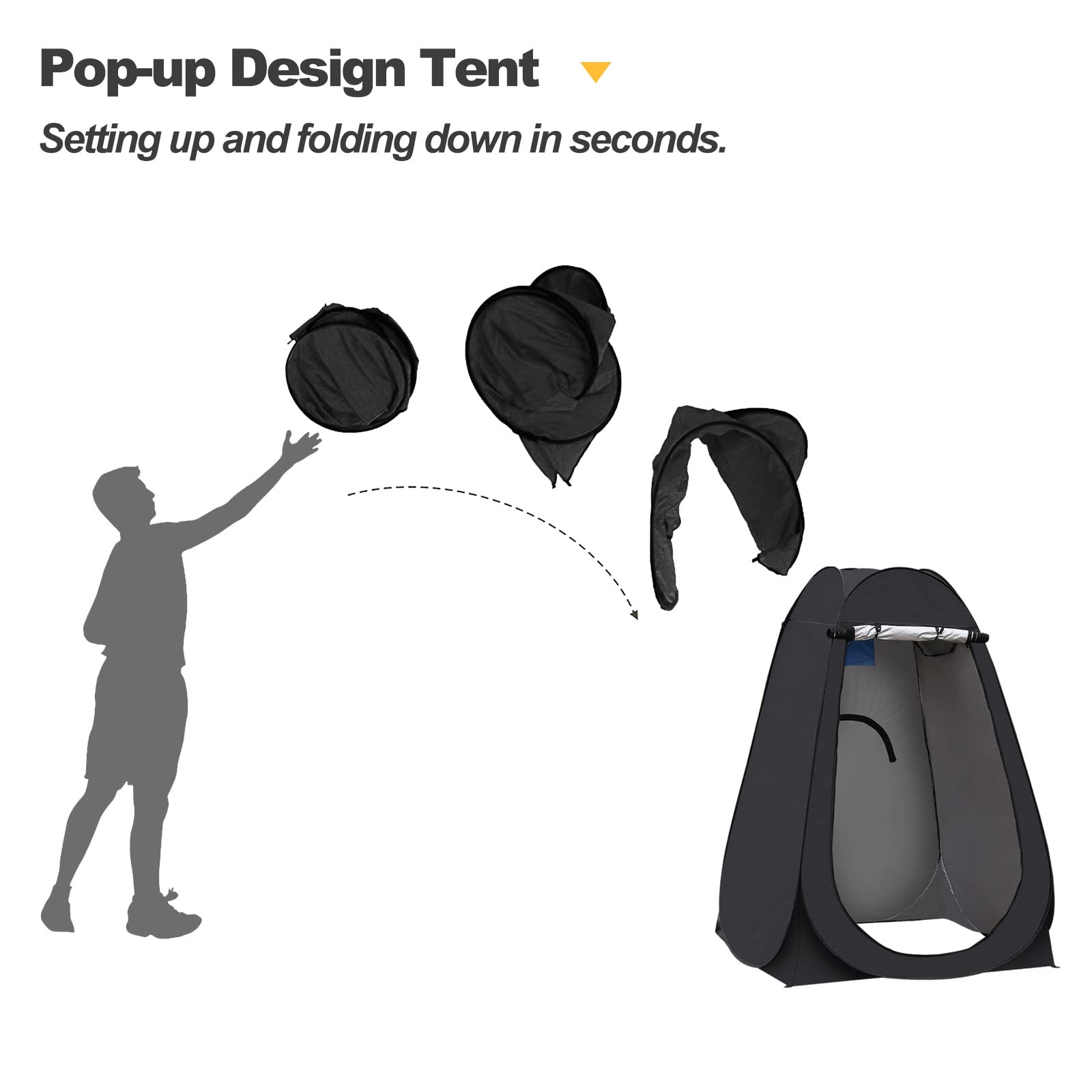 CLIPOP Tienda de campaña de inodoro portátil para ducha, impermeable, anti-UV, cambiante, para playa, pesca, senderismo, baño, al aire libre, con una bolsa de transporte