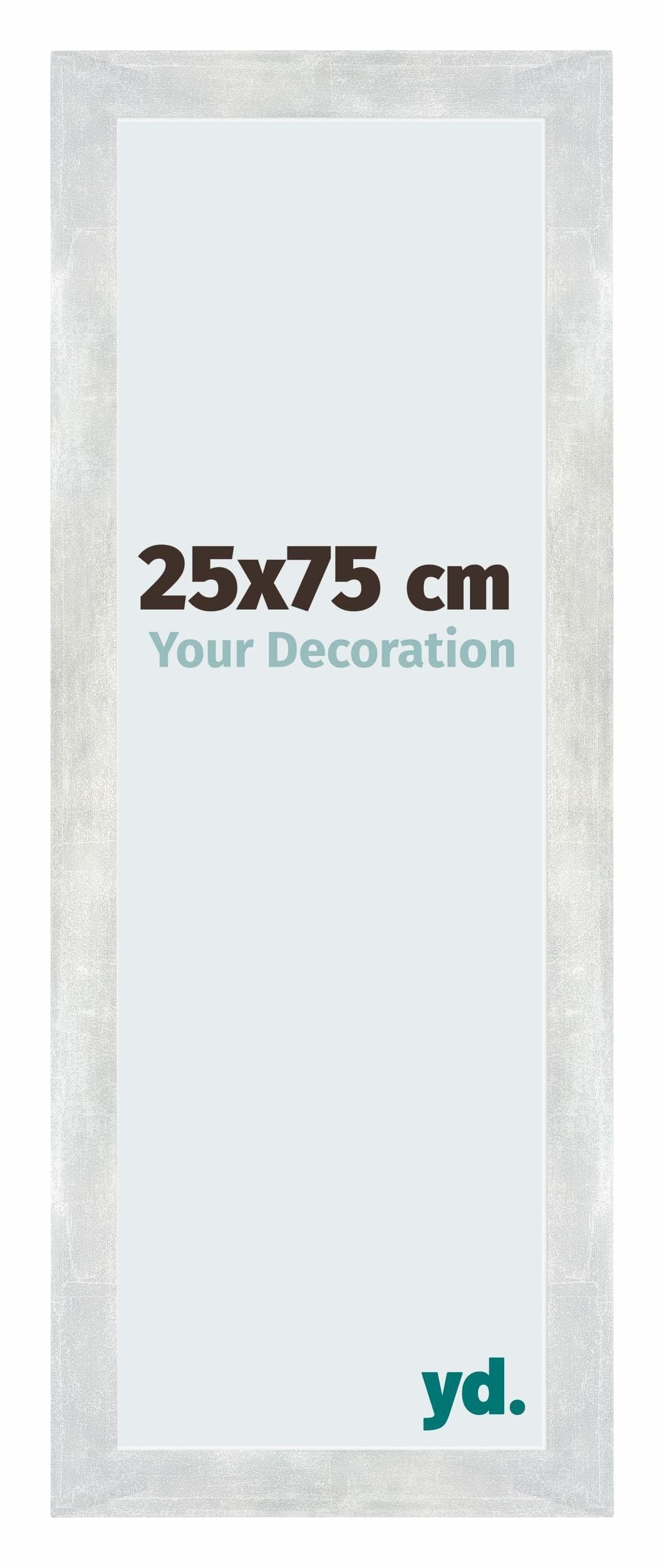 Your Decoration - Picture Frame 25x75 cm - Silver Shiny Vintage - Decorative Wall Frame in MDF with Antireflection - Frame 25x75 - Mura