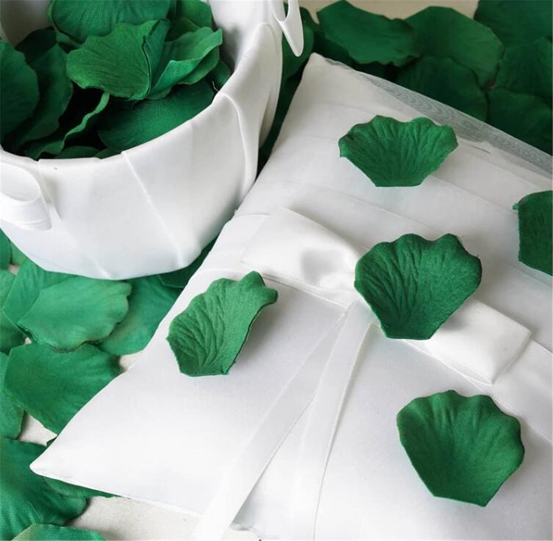 RuiChy 1000pcs Kunstseide Rosenblätter für Hochzeitsblumen Home Party Romantische Nacht Jahrestag Valentinstag, Dunkelgrün