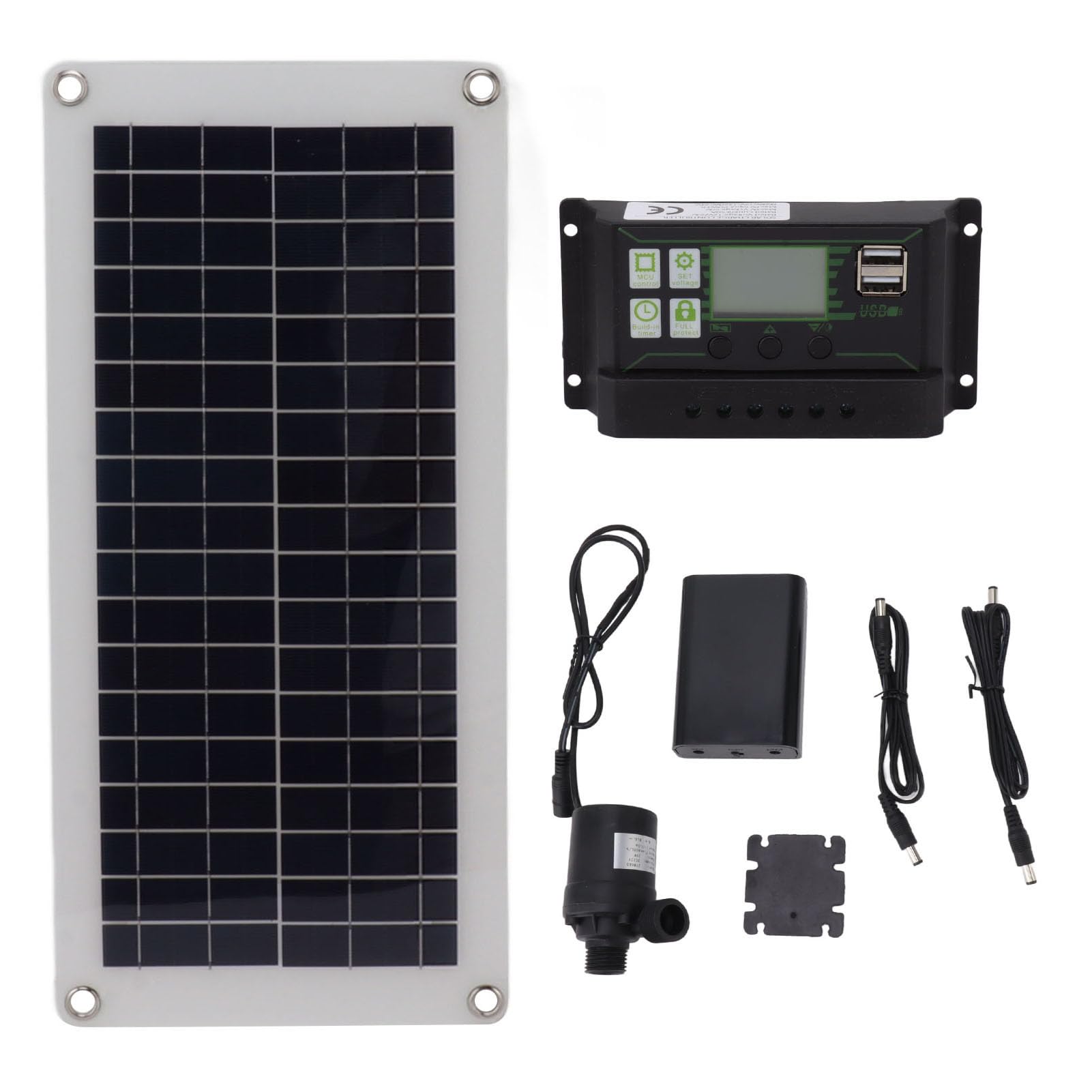 Kit De Paneles Solares Policristalinos 10W 18V Con Caja De Batería, Compatible Con Bombas Y Ventiladores Para Automóviles Y Camping, Cargador Solar Portátil Para Uso En Exteriores