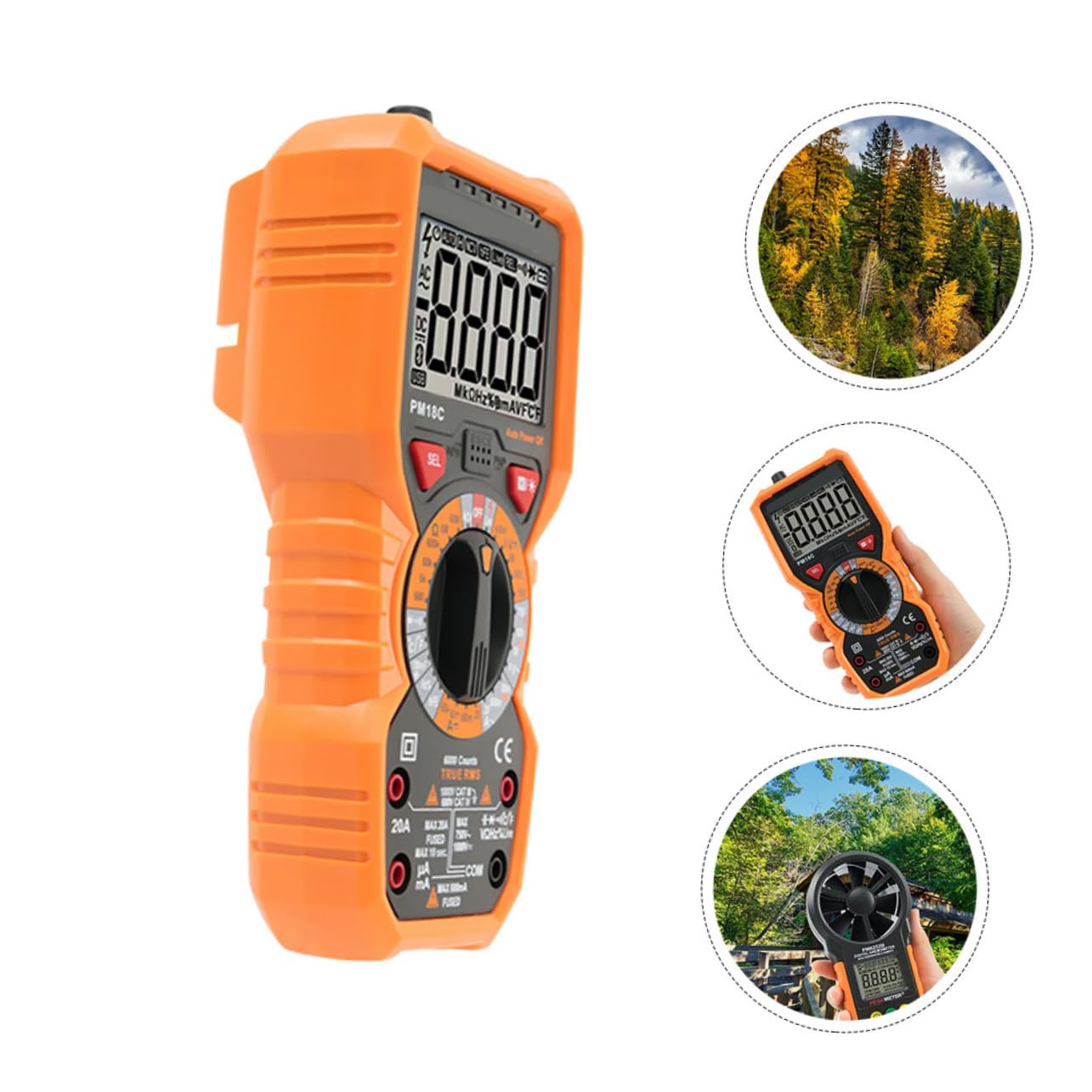 High Precision Handheld Digital Multimeter with Backlight LCD Display Abs Fireproof Shell Voltage Resistance Tester for Ac Dc Measurement and Safe Probe Slot Design