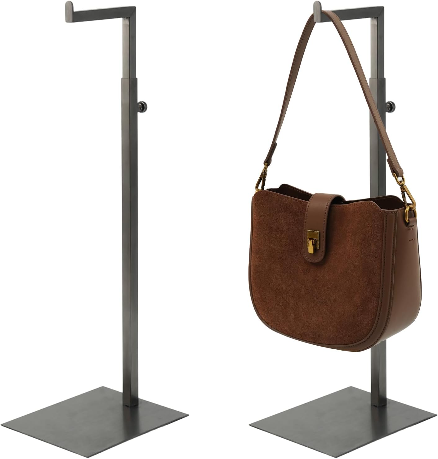 Handbag Display Stand Adjustable Hanging Hook Stands Purse Holder Display Rack for Bags Purses Wreath for Tabletop Closet Retail Use for Vendors (1 Pcs Black)