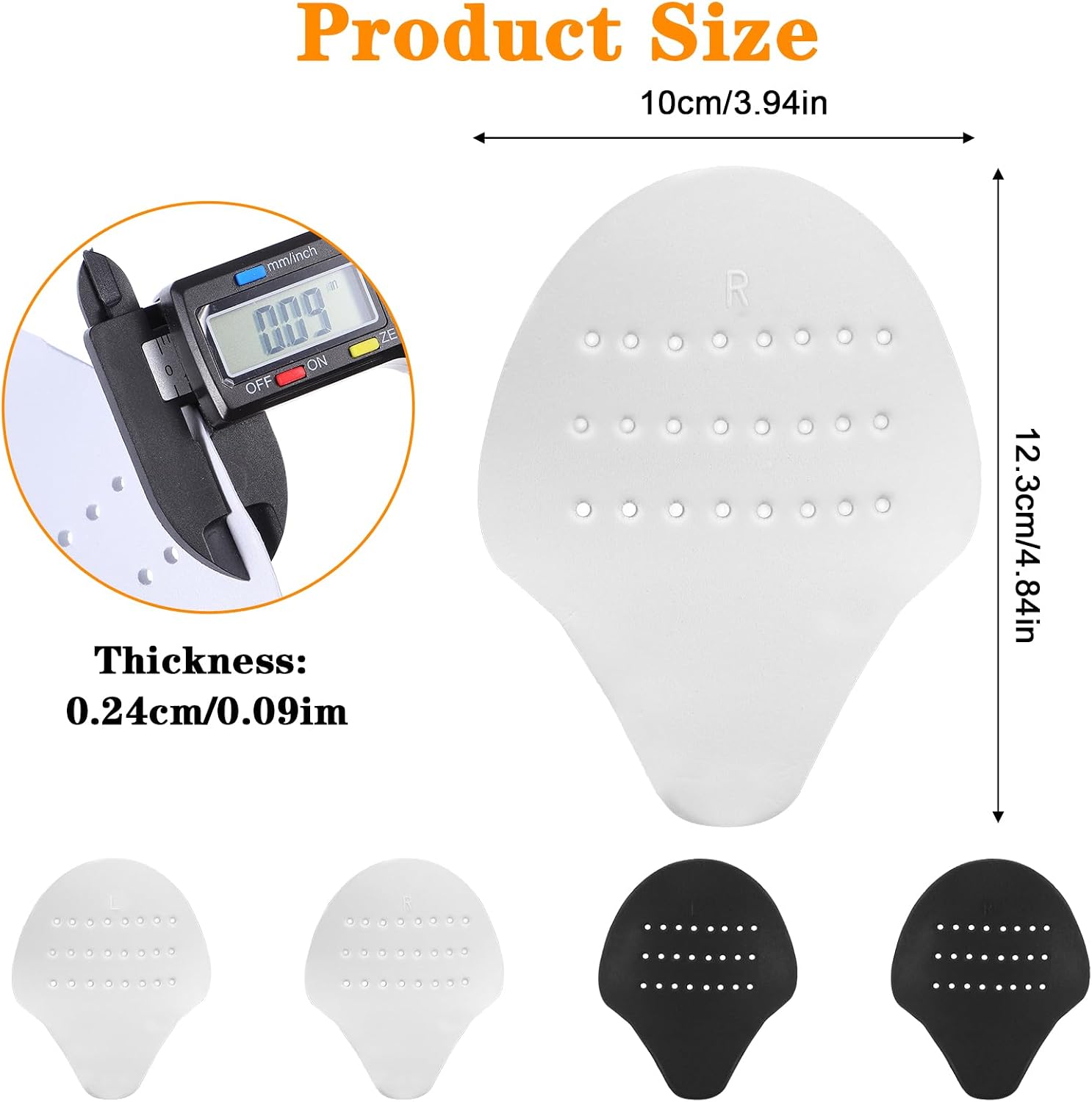 4 Pairs Shoe Crease Protector, Anti-Wrinkle Shoes Crease Shoe Toe Protectors with Adhesive Strips for Sneakers, Soft Foam Protector Toe Box Decreaser for Men's US Size 7-12 (Black & White)