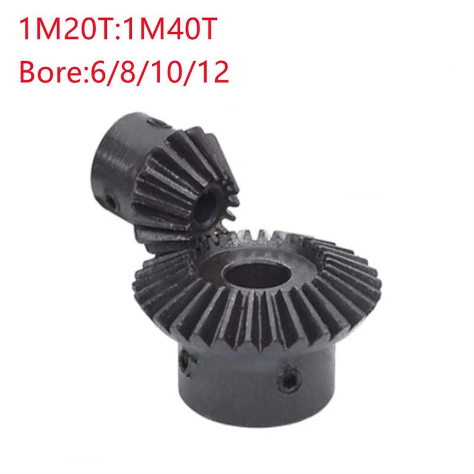 Spiralritzel 1 Paar 1:2 Kegelrad 1 Modul 20 Zähne 1M 20T 40T Helikal-Kegelrad 90 Grad Übertragung 6mm 8mm 10mm Bohrung Ritzel Zahnrad(20t Bore 8mm,40T bore 10)