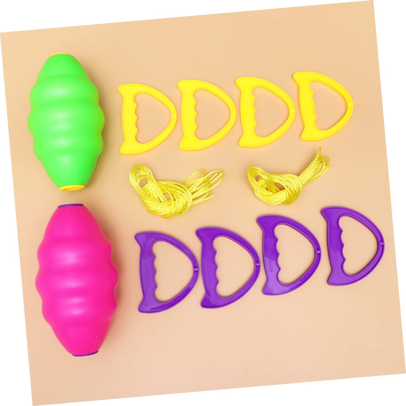 CIYODO 2Pcs Interactive Double Combination Pull Fun Shuttle Ball for Outdoor Sports Activities Lightweight for Parent Play Pink Green