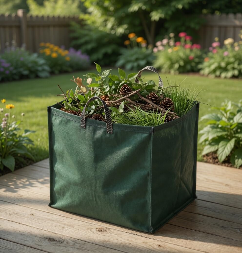 500L Jumbo Garden Waste Bags Heavy Duty – Premium Reusable Garden Sacks with Reinforced Industrial Handles – Large Green Waste Bags for Leaves, Grass, Branches, Rubble & Landscaping Waste (2)