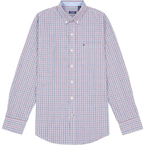 IZOD Men's Performance Comfort Long Sleeve Plaid Button Down4