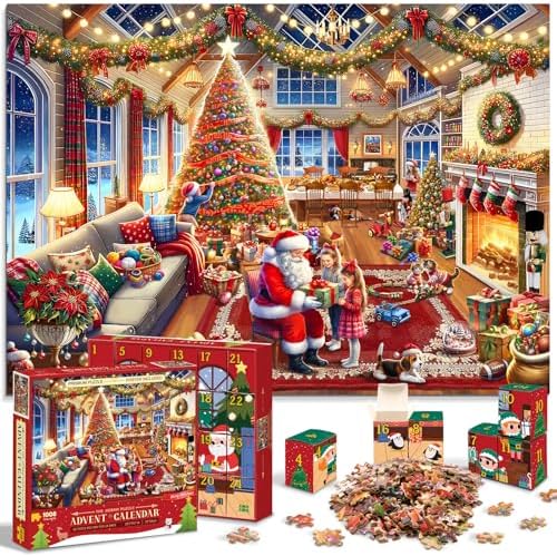 Advent Calendar Jigsaw Puzzle 2024 - 1008 Piece Christmas Snowman Puzzle With 24 Day Countdown - View #8
