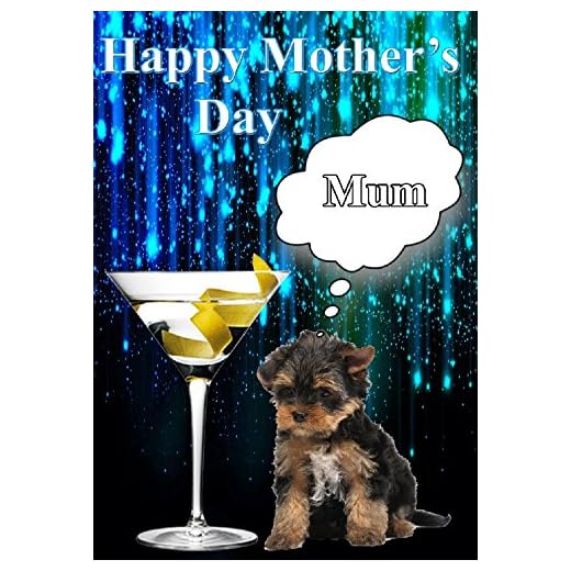 Yorkshire terrier valp hund glad mors dag kort chmd88 A5 personliga gratulationskort