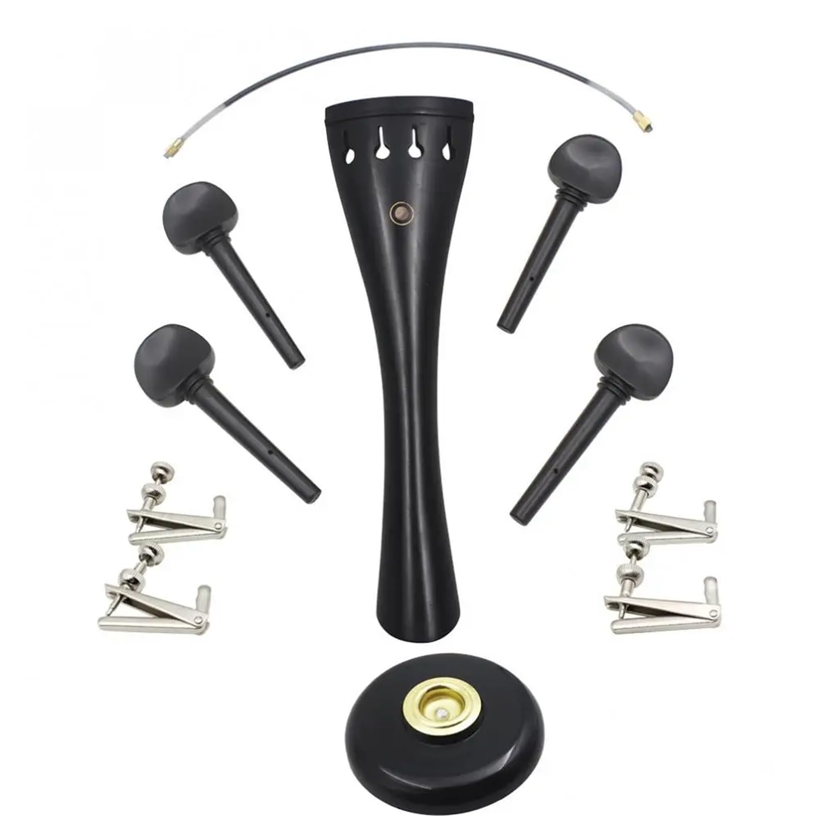 Black 11 In 1 Set Universal Cello Accessories Kits Units Professional Ebony Material Violoncello Parts Assembly Component