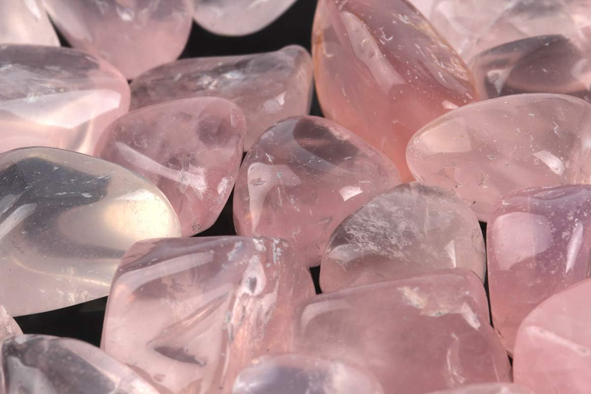 ZenQ 1 lb Rose Quartz Tumbled Stone Chips Crushed Natural Crystal Quartz Pieces BigaMart