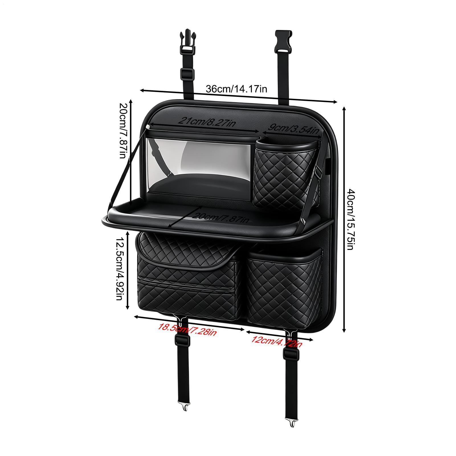Organizer per sedile posteriore auto, anti-fuoriuscita, facile da installare | Organizer posteriore con portabicchieri per telefono, bevande, viaggi su strada, vacanze in famiglia e pendolari