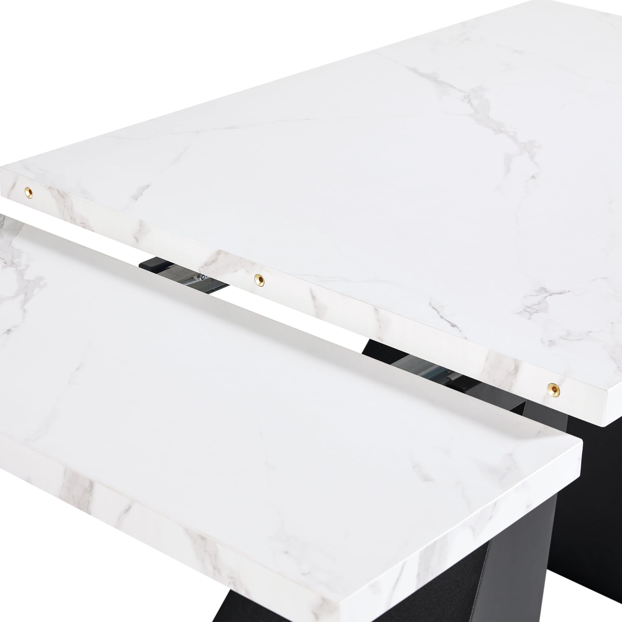 Mesa de comedor telescópica (99-159 x 74 cm), mesa de comedor extensible, ahorra espacio, amplia superficie de trabajo, diseño flexible, para oficina en casa y salón (blanco)