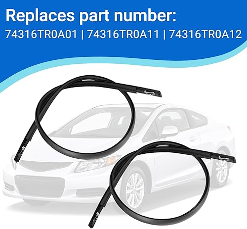 Miniatura 3 de Kit de moldura de techo izquierdo y derecho de 2 piezas para Honda Civic Sedan 2012-2015 de 4 puertas, sustituye a 74316TR0A01 74316TR0A11