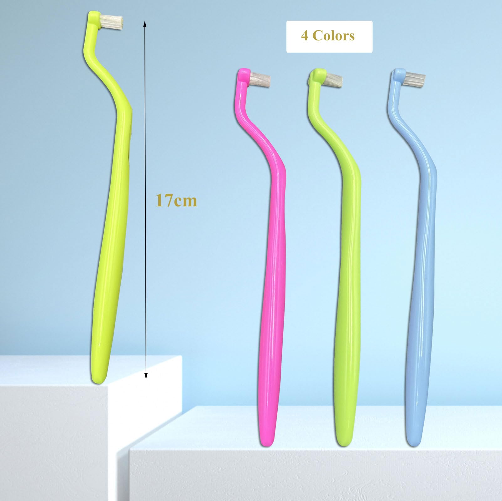 FRUTA Orthodontic Toothbrush 4pcs Tuft Toothbrush Compact Interdental Interspace Brush Dental Implants Braces Wisdom Teeth Detail Cleaning Brush- C