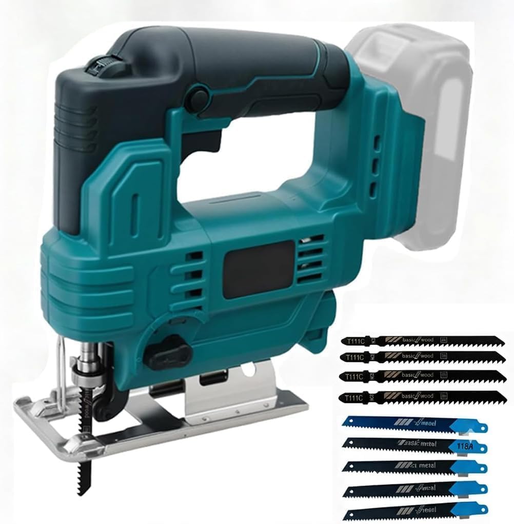マキタ ジグソー 互換 18Vバッテリー対応(電池別売)6段階変速 0〜45°角度調整 4段オービタル 最大2900RPM 木材55mm/金属/樹脂切断 交換刃