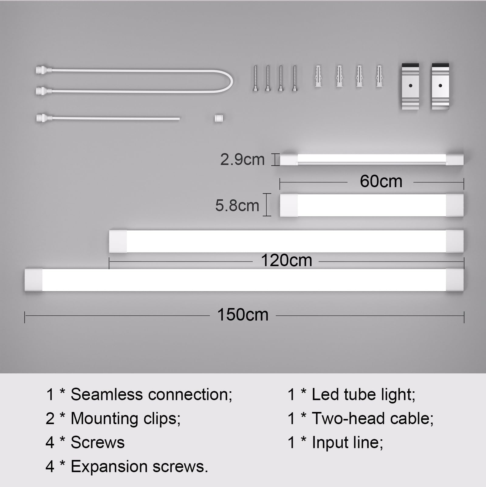 Modlicht Lámpara LED para ambientes húmedos, 120 cm, 5000 K, luz blanca fría, 36 W, 3960 lm, tubo en serie, IP65, resistente al agua, para taller, sótano, baño, oficina, almacén, garaje, 2 unidades
