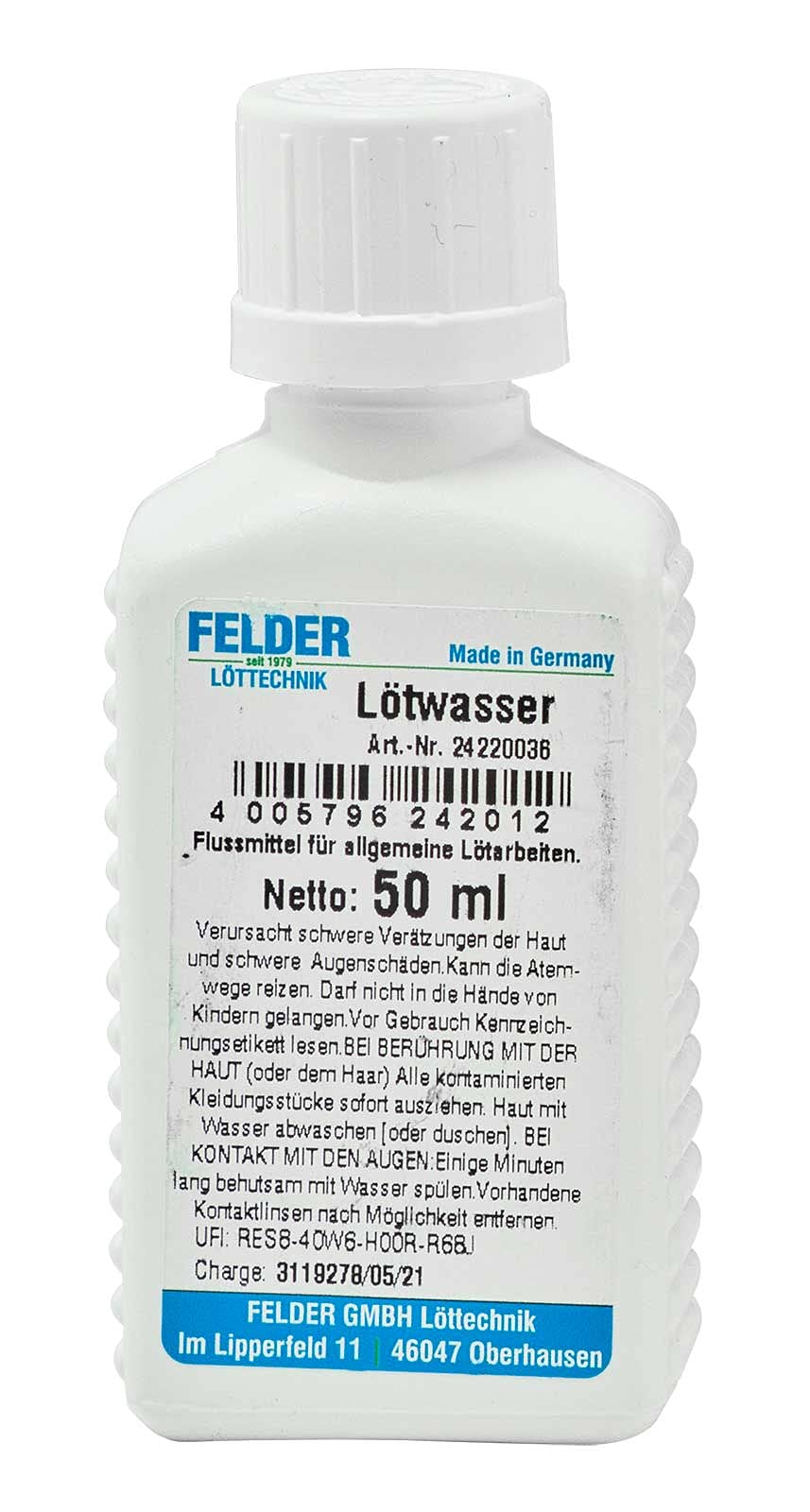 Felder Acqua di saldatura 50 ml flusso per saldatura generale