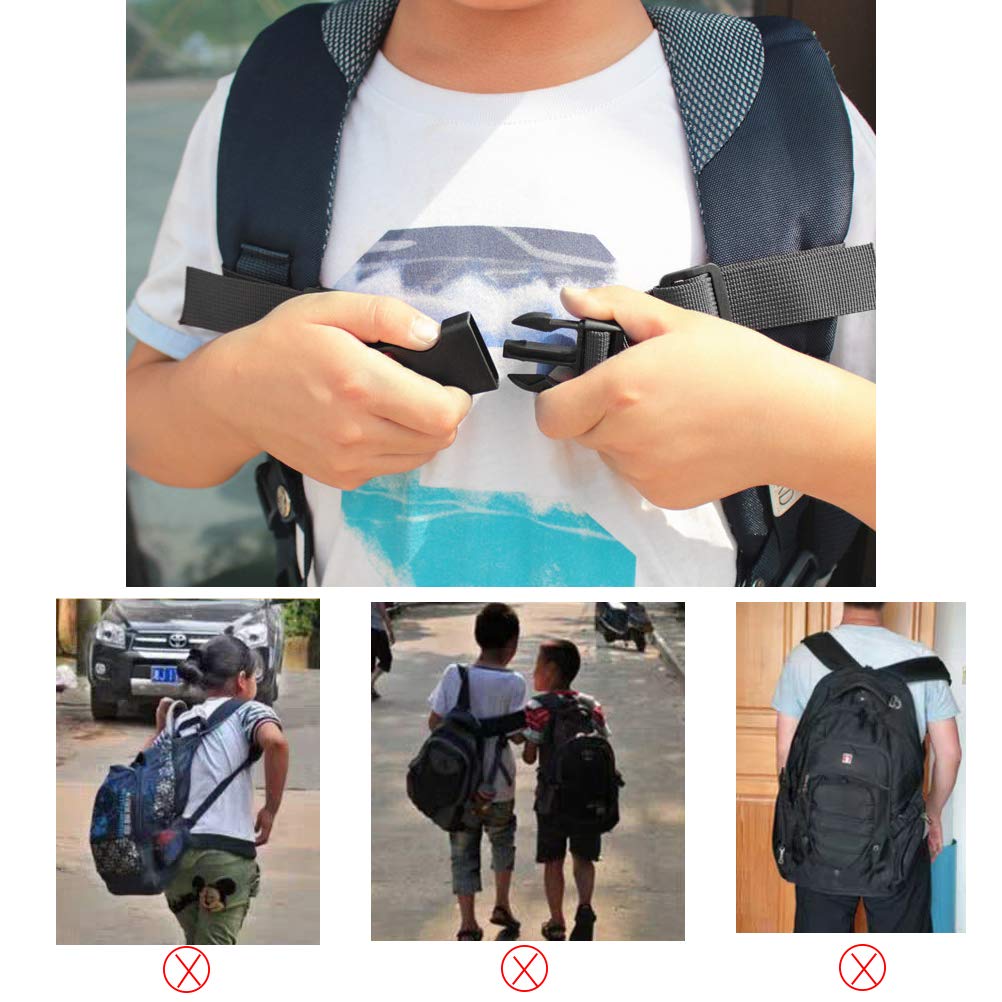 Naisfei 2 Stück Brustgurt Für Rucksack – Verstellbar, Aus Nylon, Mit Schnellverschluss, Für Schulranzen & Outdoor