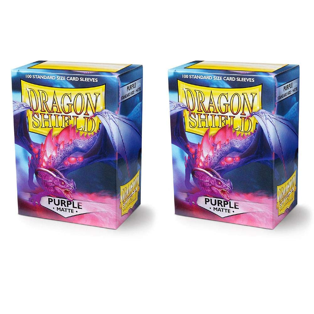 Dragon Shield Matte Card Sleeves, Purple, 200 Pieces - for Trading Cards such as Pokemon Magic Standard Size, PVC Free