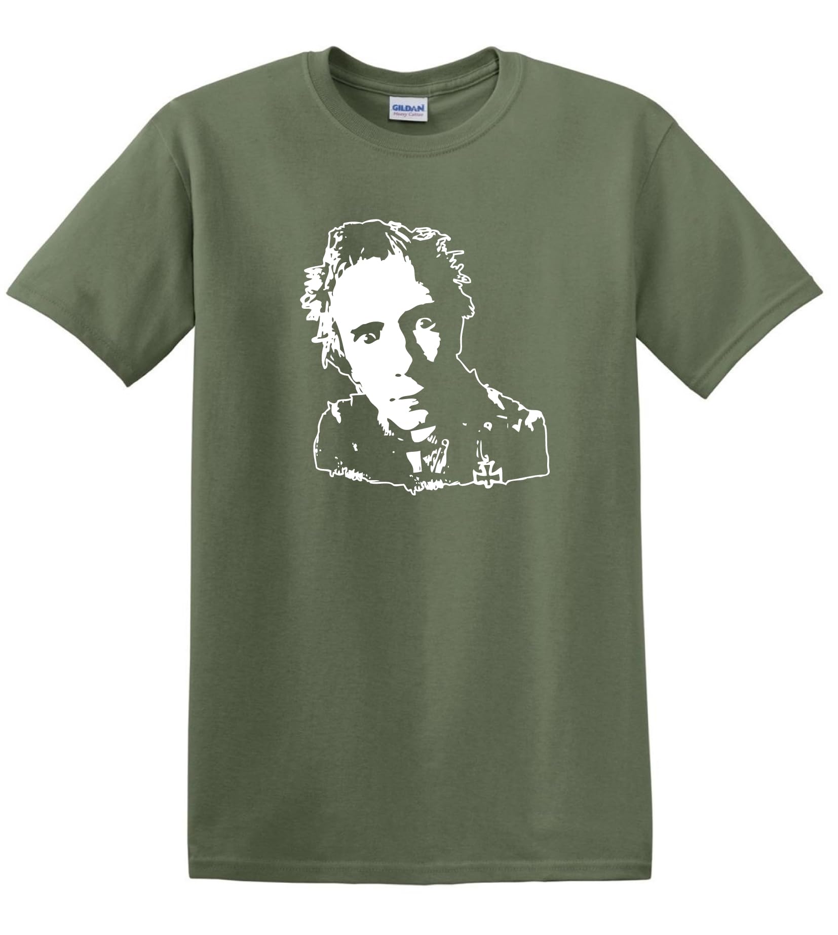 Johnny Rotten PiL Punk Che Guevara Style John Lydon Heavy Cotton t-Shirt Military Green