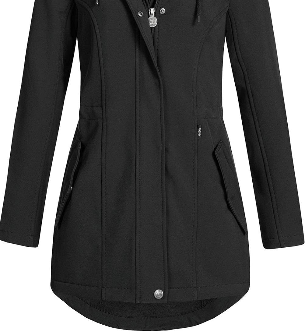 Eight2Nine Damen Softshelljacke LETN-041 Kurzmantel mit Kapuze