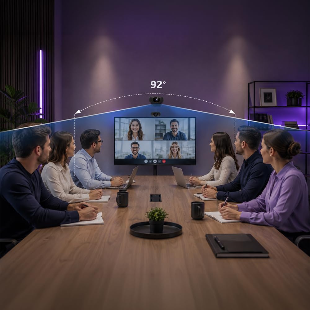 Spacetronik 4K Webcam USB, PC Kamera UHD mit Mikrofon | 4K für Home Office und Streaming, F1.8 für schwaches Licht, Rauschunterdrückung, integrierter Sichtschutz, Plug and Play
